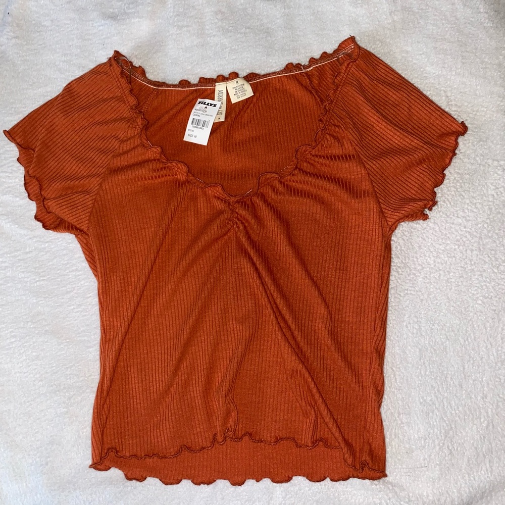 Coral Cropped Tee